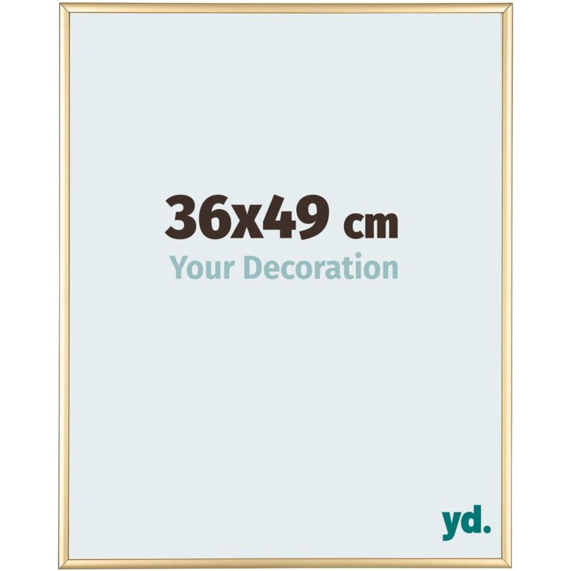 Yd. - Your Decoration - 36x49 cm - Cadres Photos en Aluminium Avec Verre acrylique - Anti-Reflet - Excellente Qualité - Or - Cadre Decoration Murale