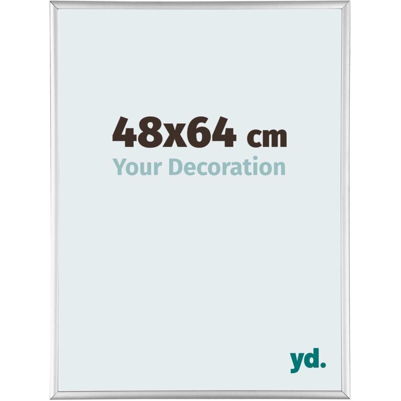 Your Decoration - 48x64 cm - Cadres Photos en Aluminium Avec Verre acrylique - Anti-Reflet - Excellente Qualité - Argent Brillant - Cadre Decoration