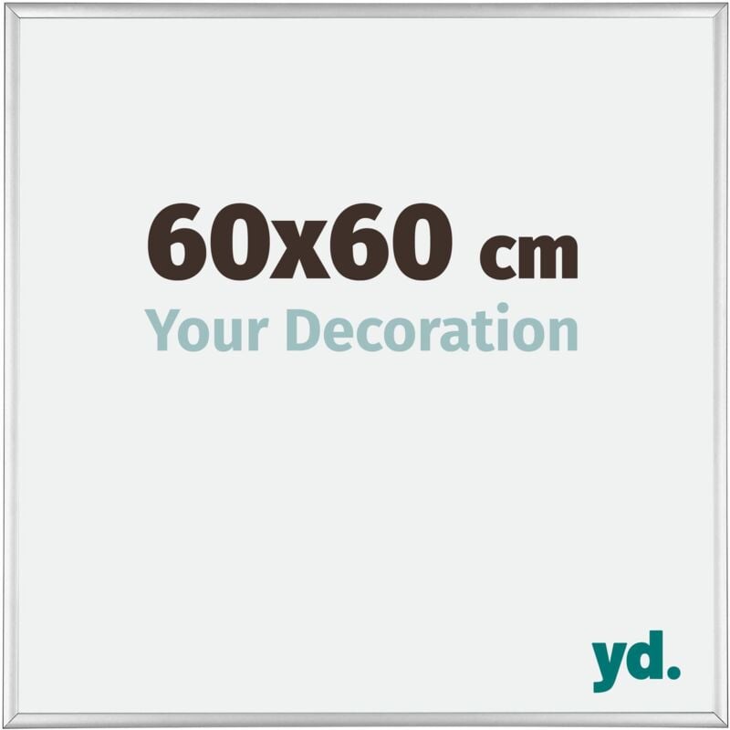 Your Decoration - 60x60 cm - Cadres Photos en Aluminium Avec Verre acrylique - Anti-Reflet - Excellente Qualité - Argent Brillant - Cadre Decoration
