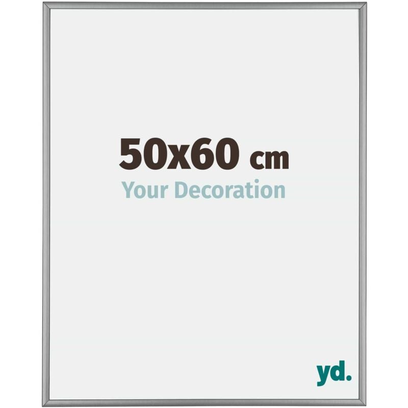 Your Decoration - 50x60 cm - Cadres Photos en Aluminium Avec Verre acrylique - Anti-Reflet - Excellente Qualité - Platine - Cadre Decoration Murale