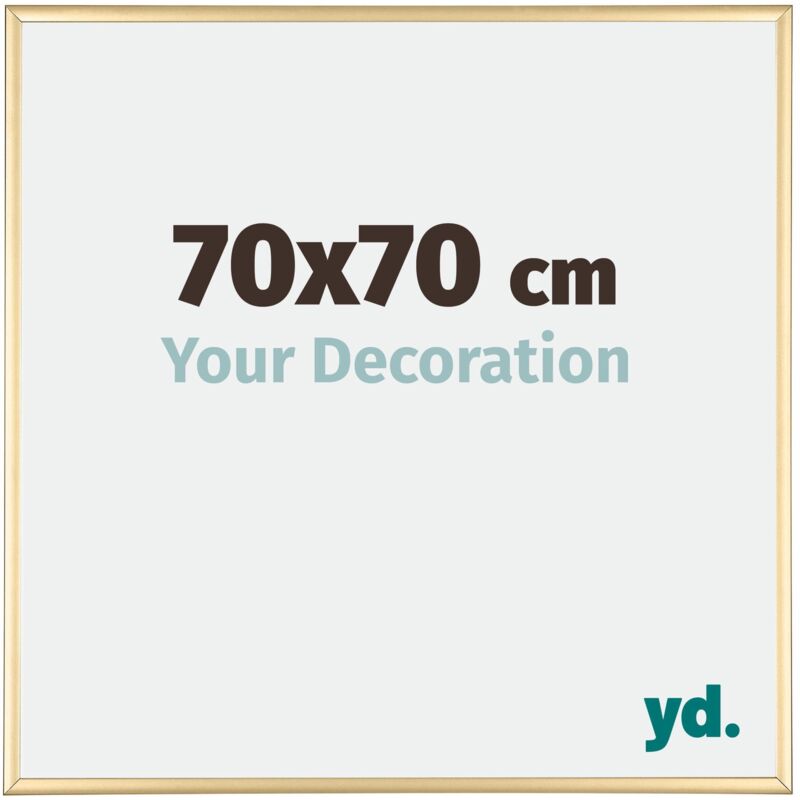 Your Decoration - 70x70 cm - Cadres Photos en Aluminium Avec Verre acrylique - Anti-Reflet - Excellente Qualité - Or - Cadre Decoration Murale - Kent.