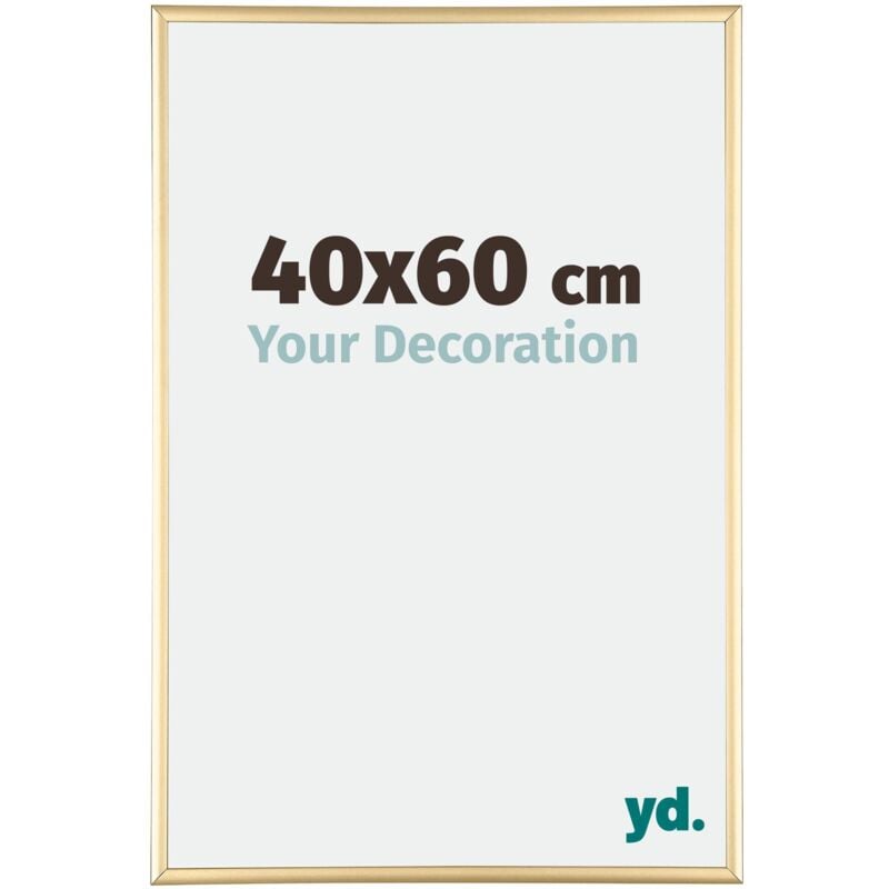 Your Decoration - 40x60 cm - Cadres Photos en Aluminium Avec Verre acrylique - Anti-Reflet - Excellente Qualité - Or - Cadre Decoration Murale - Kent.