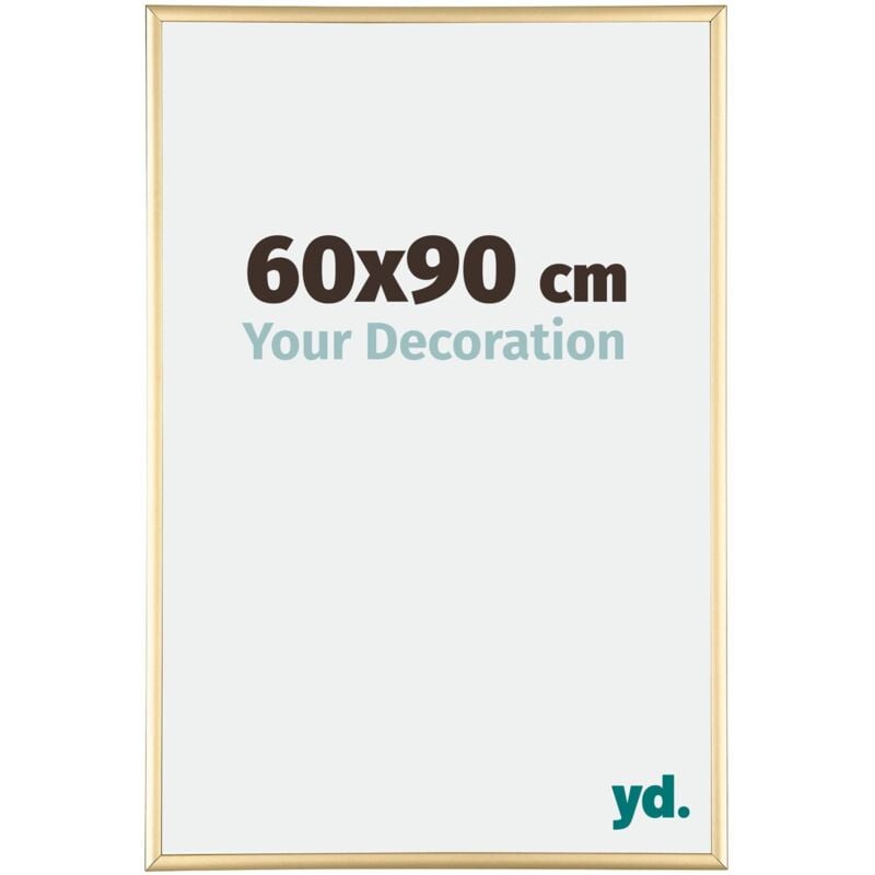 Your Decoration - 60x90 cm - Cadres Photos en Aluminium Avec Verre acrylique - Anti-Reflet - Excellente Qualité - Or - Cadre Decoration Murale - Kent.