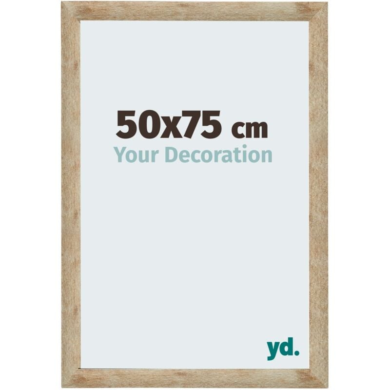 Yd. - Your Decoration - 50x75 cm - Cadres Photo en mdf Avec Verre acrylique - Anti-Reflet - Excellente Qualité - Or - Cadre Decoration Murale