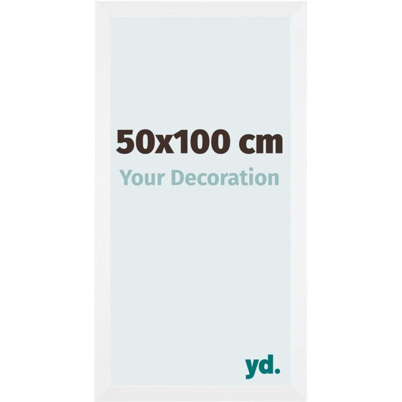Your Decoration - 50x100 cm - Cadres Photo en mdf Avec Verre acrylique - Anti-Reflet - Excellente Qualité - Blanc Mat - Cadre Decoration Murale