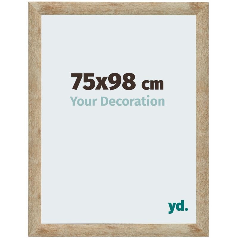 Yd. - Your Decoration - 75x98 cm - Cadres Photo en mdf Avec Verre acrylique - Anti-Reflet - Excellente Qualité - Or - Cadre Decoration Murale