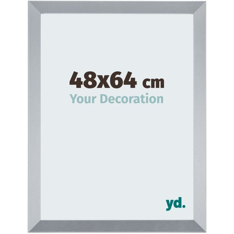 Yd. - Your Decoration - 48x64 cm - Cadres Photo en mdf Avec Verre acrylique - Anti-Reflet - Excellente Qualité - Argent Brillant - Cadre Decoration