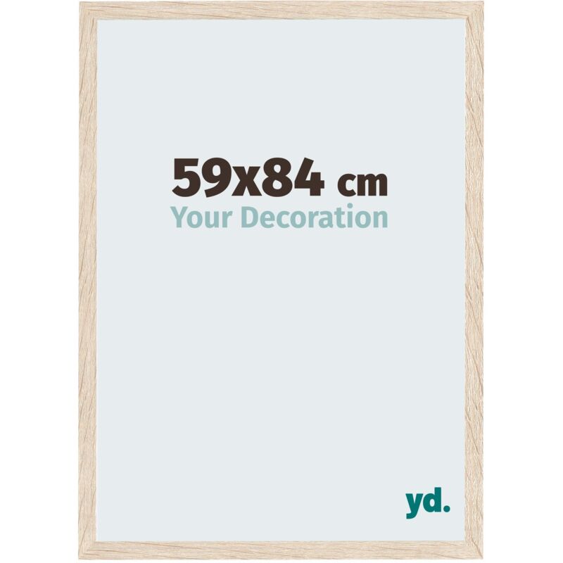 Yd. - Your Decoration - 59x84 cm - Cadres Photo en mdf Avec Verre acrylique - Anti-Reflet - Excellente Qualité - Chêne - Cadre Decoration Murale