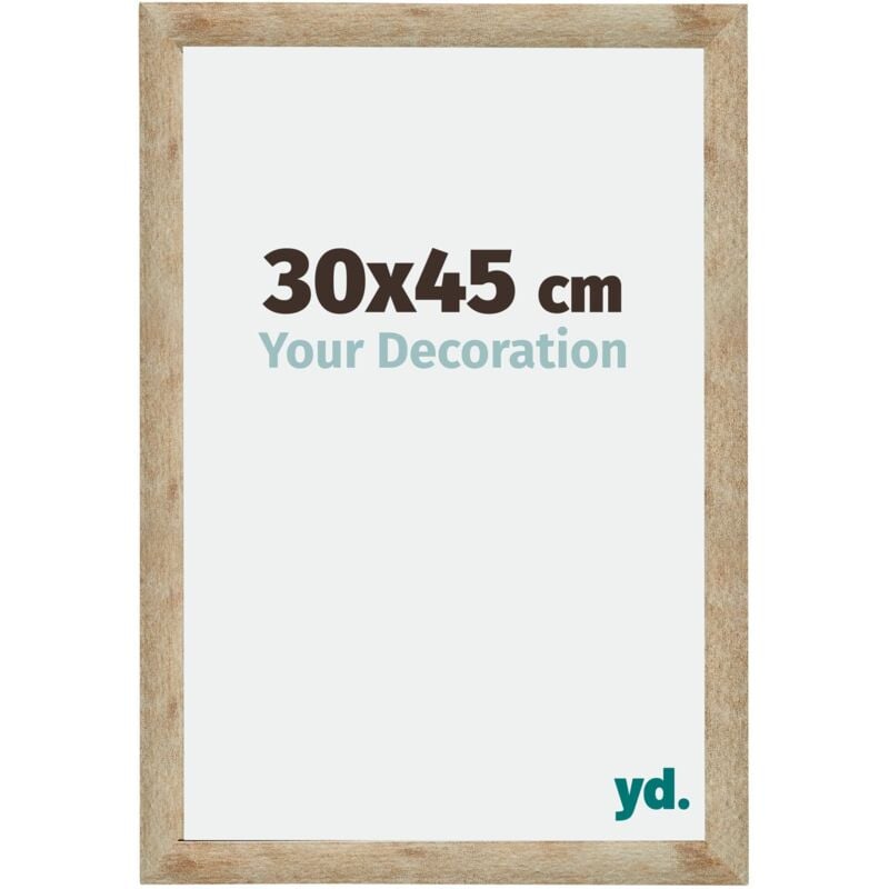 Yd. - Your Decoration - 30x45 cm - Cadres Photo en mdf Avec Verre acrylique - Anti-Reflet - Excellente Qualité - Or - Cadre Decoration Murale