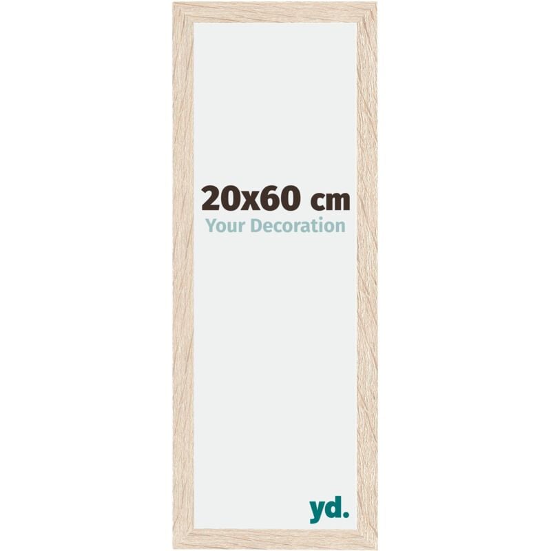 Yd. - Your Decoration - 20x60 cm - Cadres Photo en mdf Avec Verre acrylique - Anti-Reflet - Excellente Qualité - Chêne - Cadre Decoration Murale