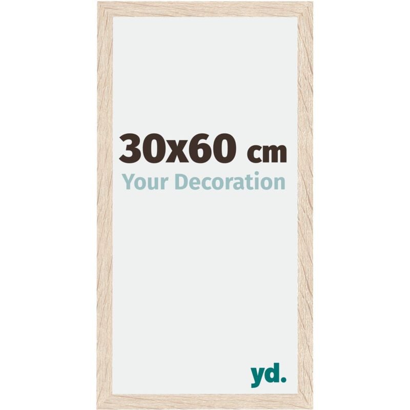 Yd. - Your Decoration - 30x60 cm - Cadres Photo en mdf Avec Verre acrylique - Anti-Reflet - Excellente Qualité - Chêne - Cadre Decoration Murale