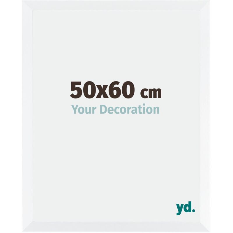 Yd. - Your Decoration - 50x60 cm - Cadres Photo en mdf Avec Verre acrylique - Anti-Reflet - Excellente Qualité - Blanc Mat - Cadre Decoration Murale