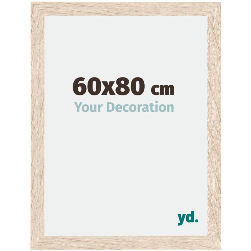 Yd. - Your Decoration - 60x80 cm - Cadres Photo en mdf Avec Verre acrylique - Anti-Reflet - Excellente Qualité - Chêne - Cadre Decoration Murale