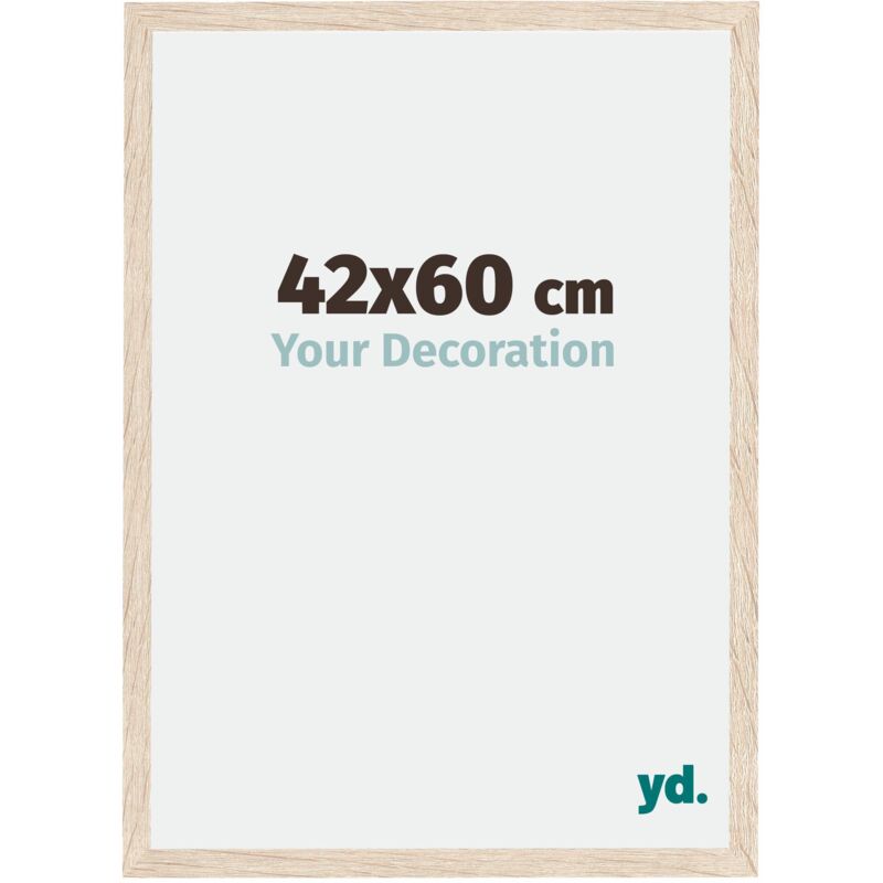 Yd. - Your Decoration - 42x60 cm - Cadres Photo en mdf Avec Verre acrylique - Anti-Reflet - Excellente Qualité - Chêne - Cadre Decoration Murale