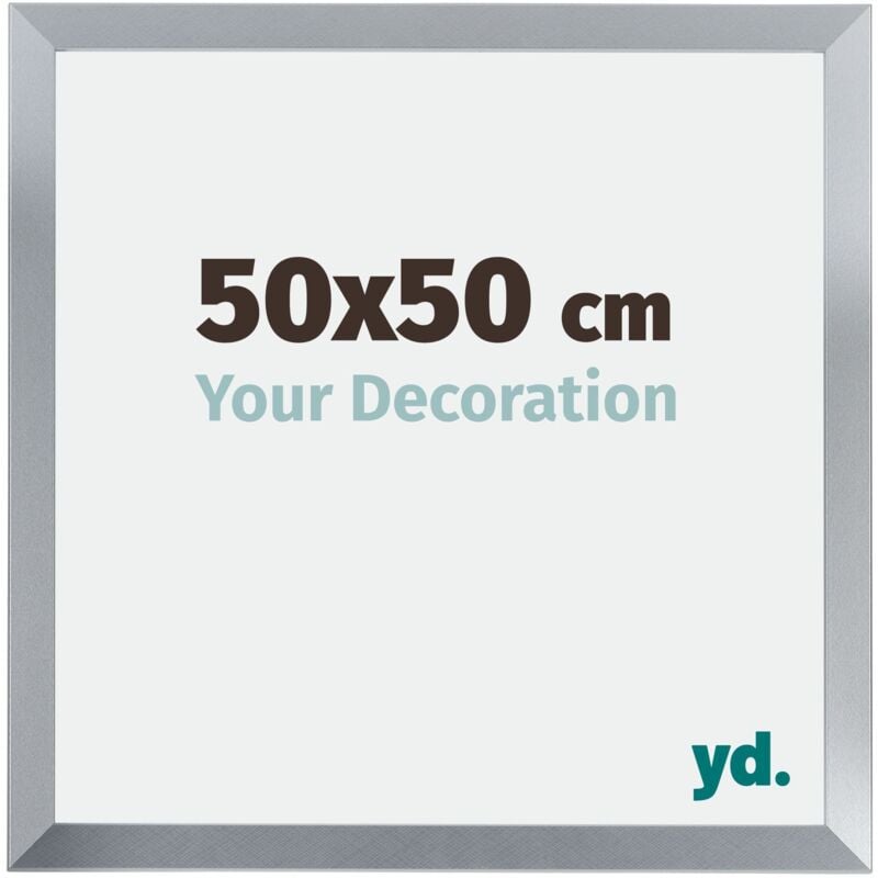 Yd. - Your Decoration - 50x50 cm - Cadres Photo en mdf Avec Verre acrylique - Anti-Reflet - Excellente Qualité - Argent Brillant - Cadre Decoration