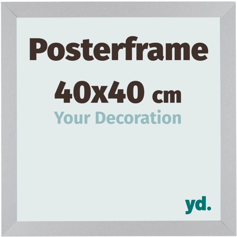 Yd. - Your Decoration - Cadre photo cm - Cadre d'affiche en bois avec verre acrylique - antireflet - excellente qualité -Argent Mat.