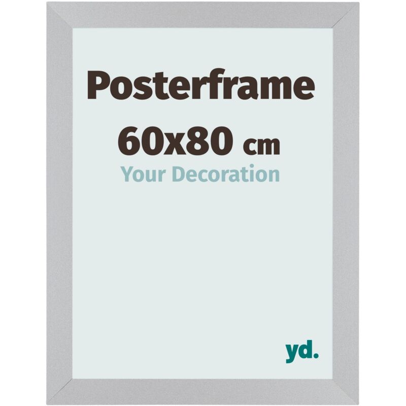 Yd. - Your Decoration - Cadre photo cm - Cadre d'affiche en bois avec verre acrylique - antireflet - excellente qualité -Argent Mat.