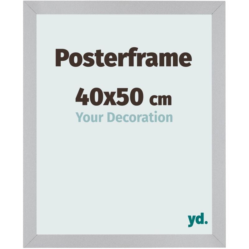 Yd. - Your Decoration - Cadre photo cm - Cadre d'affiche en bois avec verre acrylique - antireflet - excellente qualité -Argent Mat.