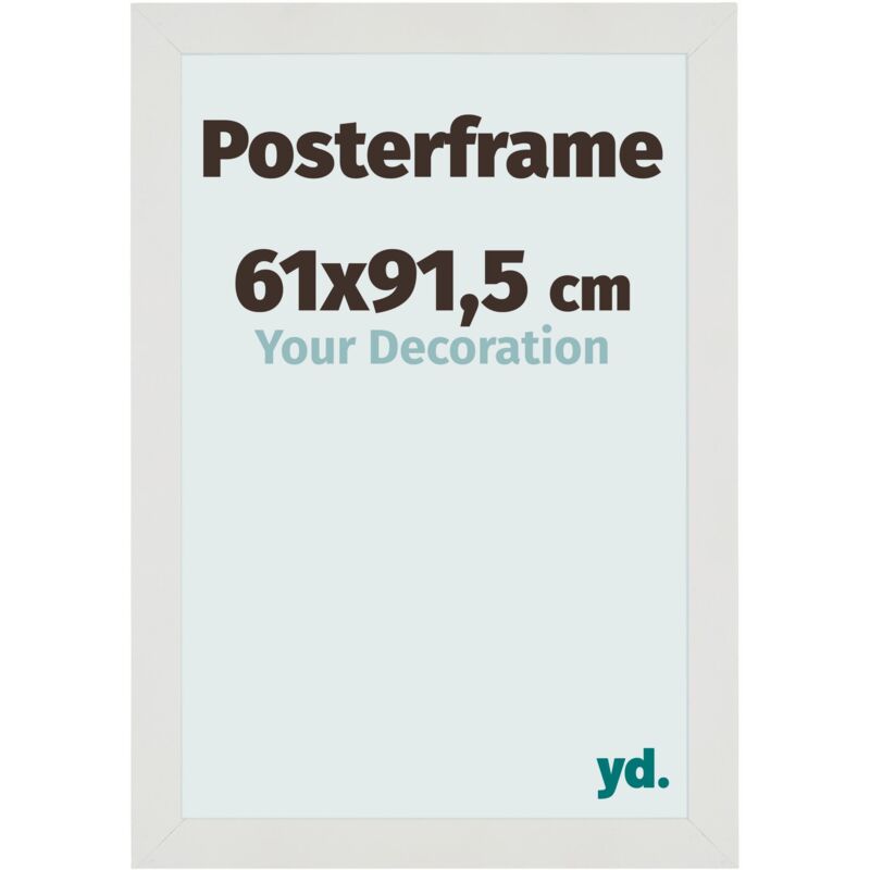 Your Decoration - Cadre photo 61x91.5 cm - Cadre d'affiche en bois avec verre acrylique - antireflet - excellente qualité -Blanc Mat. - Blanc Mat