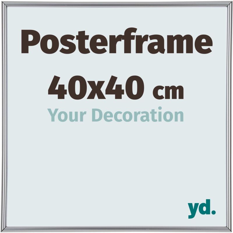 Yd. - Your Decoration - Cadre photo cm - Cadre d'affiche en plastique avec verre synthétique - Antireflet - Excellente qualité - Argent Brillant.