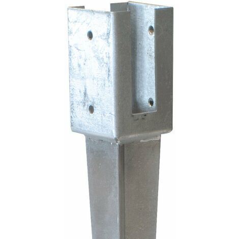 Yousteel – Embase galvanisée à planter pour poteau bois 88 x 88 mm – Acier galvanisé – Installation facile avec pic – Compatible FAREL