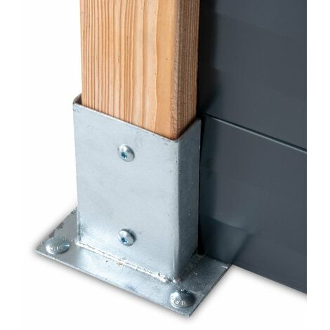 Yousteel – Embase galvanisée à visser pour poteau bois – Acier galvanisé – Dimensions 88 x 88 mm – Fixation facile pour extérieur