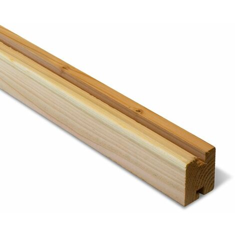 Yousteel – Poteau en bois Douglas rainuré 2100 mm – Compatible lames de clôture FAREL – Imputrescible – Largeur 88 mm – Pour ancrage solide