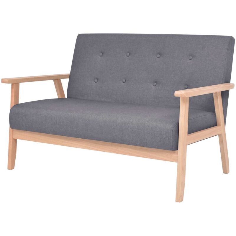 2-Sitzer Sofa Stoff Dunkelgrau - Grau - Youthup