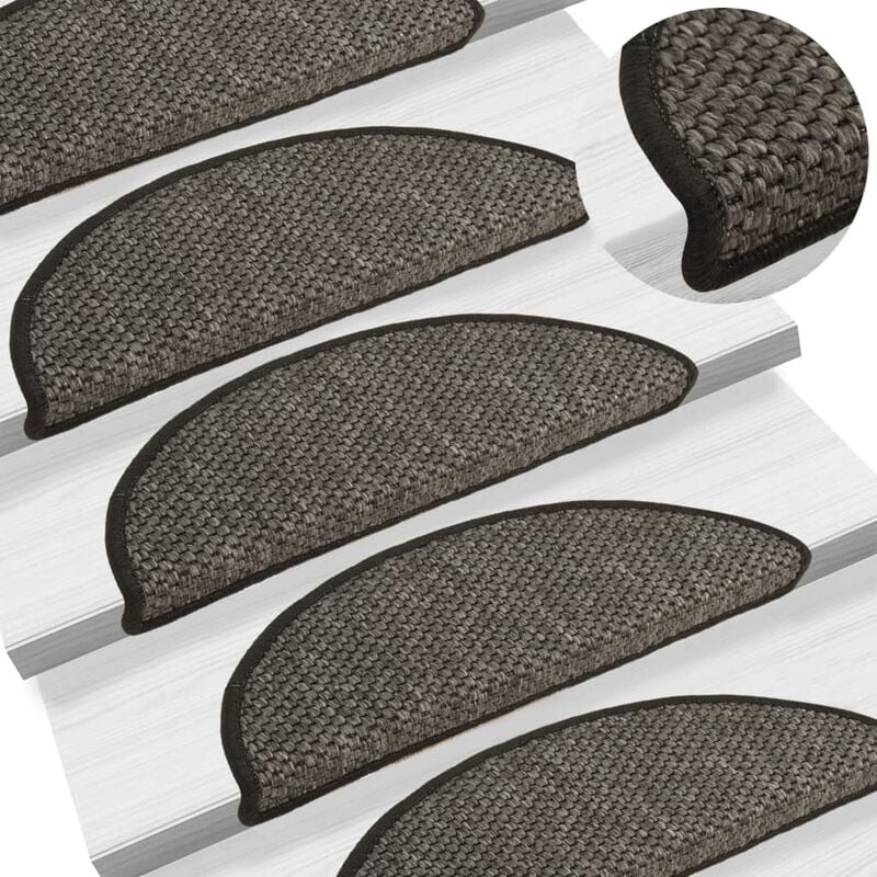 

Alfombra autoadhesiva escalera sisal 15 uds antracita 56x20 cm - Antracita - Youthup