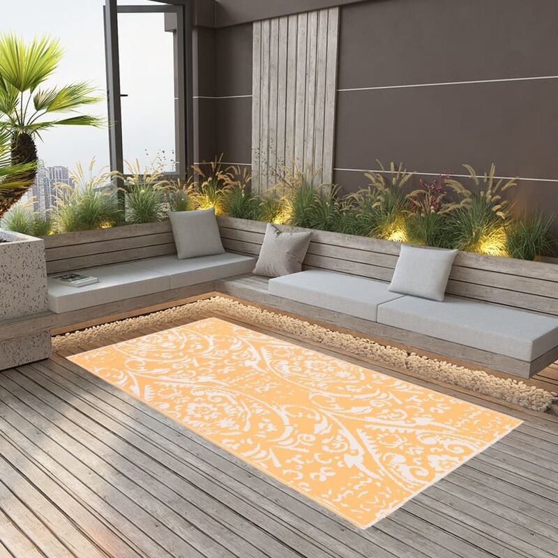 

Alfombra de exterior PP naranja y blanco 80x150 cm - Youthup