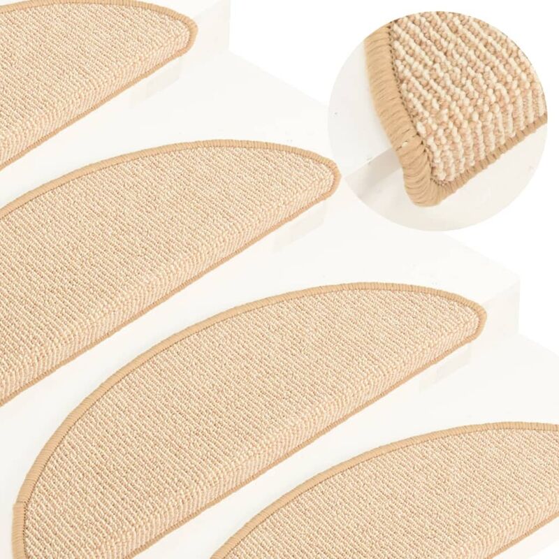 

Alfombras de peldaños de escalera 15 uds crema 65x21x4 cm - Crema - Youthup