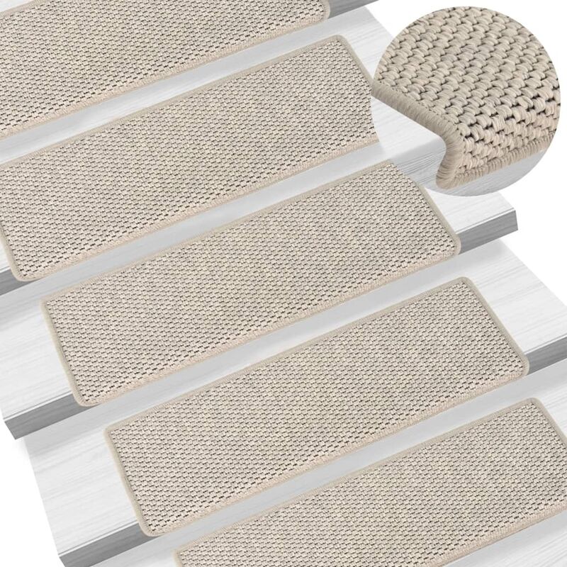 

Alfombrilla autoadhesiva escalera sisal 15 uds plateado 65x25cm - Plateado - Youthup
