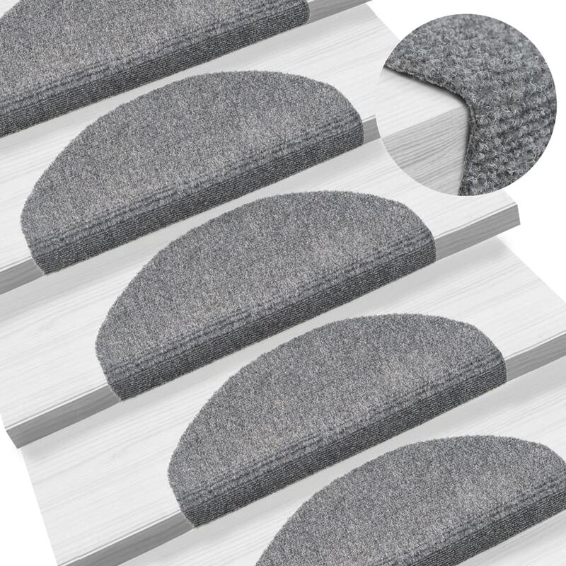 

Alfombrillas de escalera autoadhesivas 10 uds gris 65x21x4 cm - Gris - Youthup