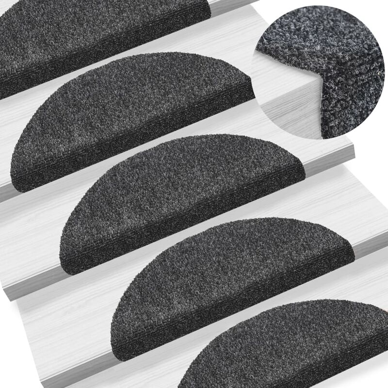 

Alfombrillas de escaleras autoadhesivas 5 uds gris 54x16x4 cm - Gris - Youthup