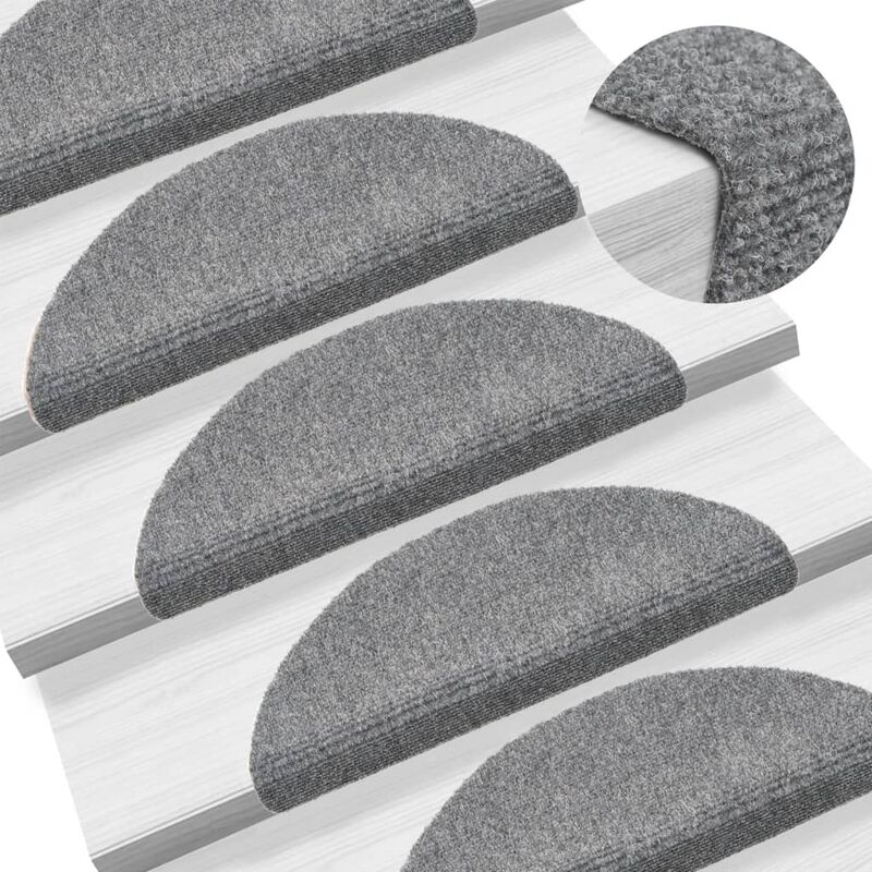 

Alfombrillas de escaleras autoadhesivas 5 uds gris 54x16x4 cm - Gris - Youthup