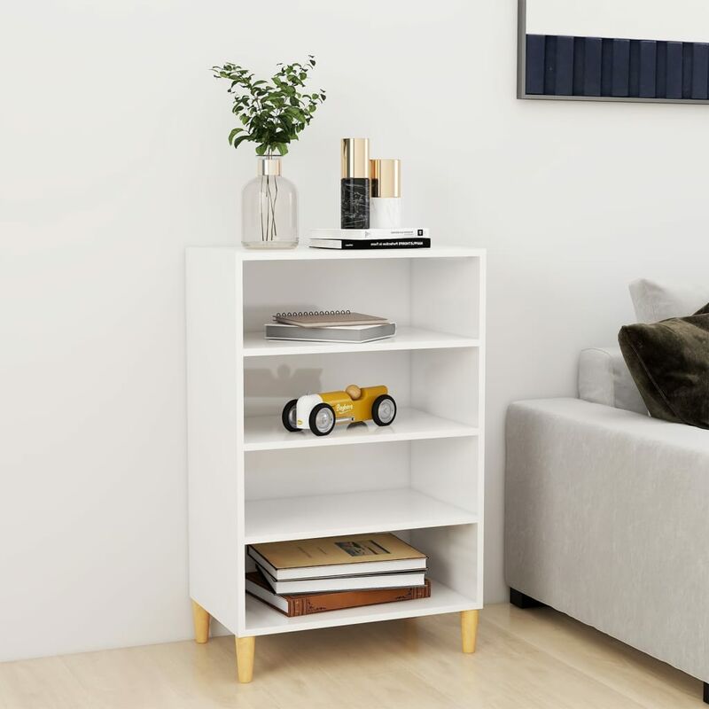 

YOUTHUP Aparador de aglomerado blanco brillante 57x35x90 cm - Blanco
