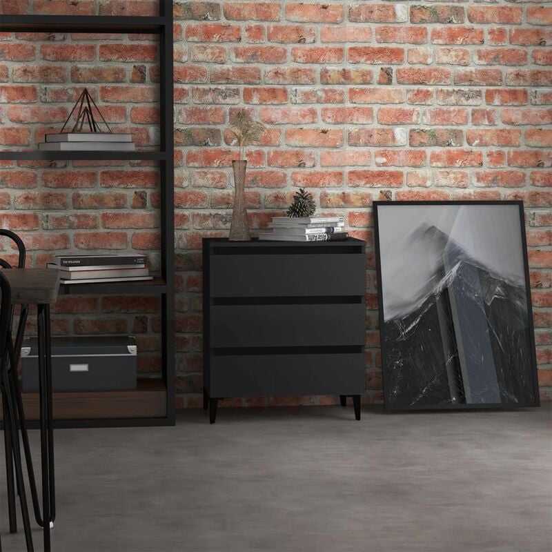 

Aparador de aglomerado gris brillante 60x35x69 cm - Gris - Youthup