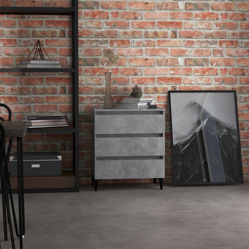 

Aparador de aglomerado gris hormigón 60x35x69 cm - Gris - Youthup