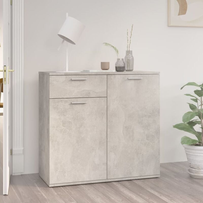 

Aparador de aglomerado gris hormigón 80x36x75 cm - Gris - Youthup