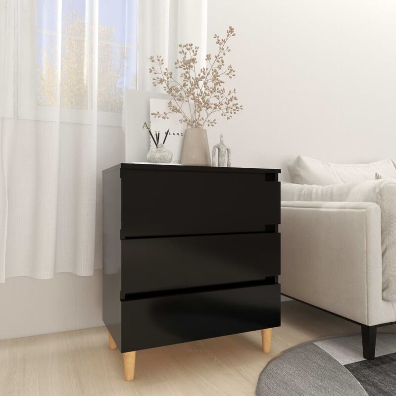

YOUTHUP Aparador de aglomerado negro 60x35x69 cm - Negro