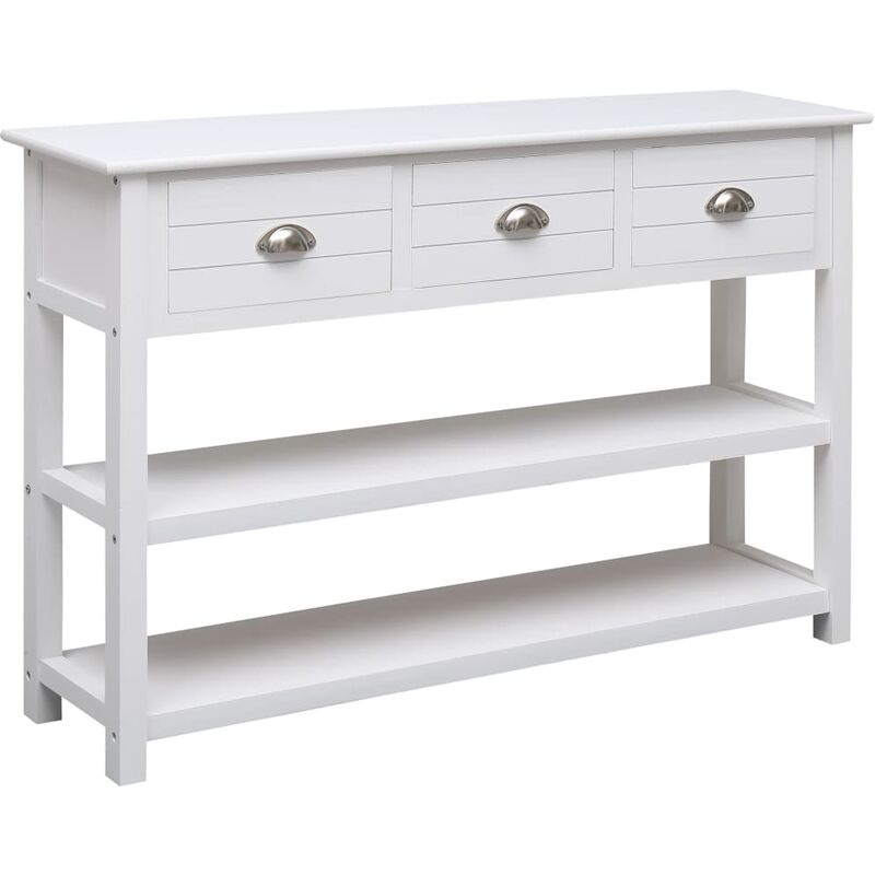 

YOUTHUP Aparador de madera blanco 115x30x76 cm - Blanco