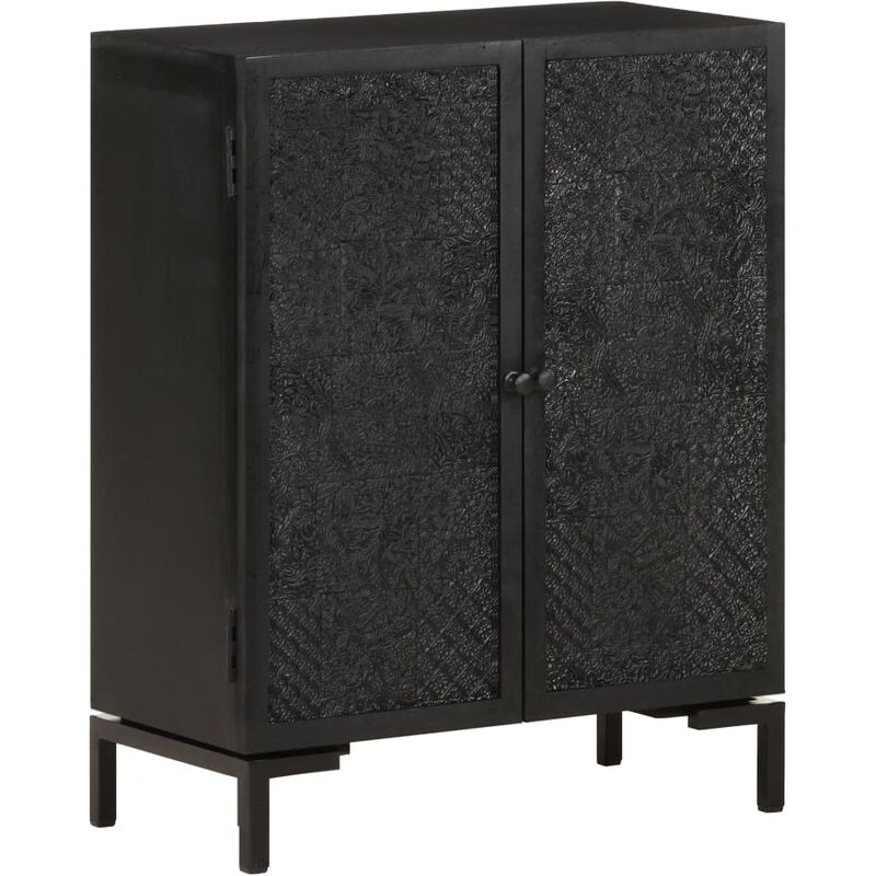 

YOUTHUP Aparador de madera de mango maciza 60x30x76 cm - Negro