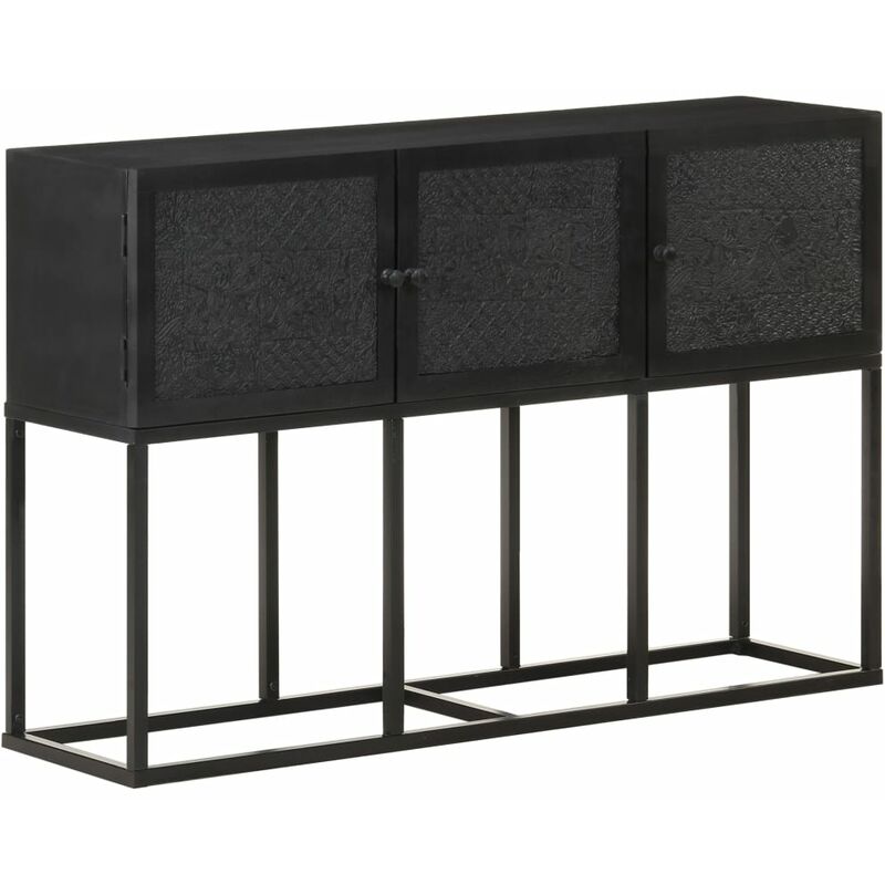 

Aparador de madera maciza de mango 115x30x76 cm - Negro - Youthup