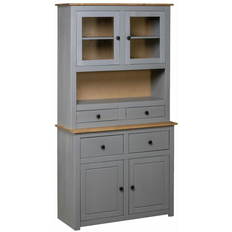 

Aparador madera maciza pino estilo Panamá gris 93x40,5x180 cm - Gris - Youthup