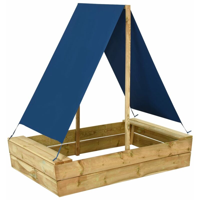 

Arenero con tejado de madera de pino impregnada 80x60x97,5 cm - Verde - Youthup