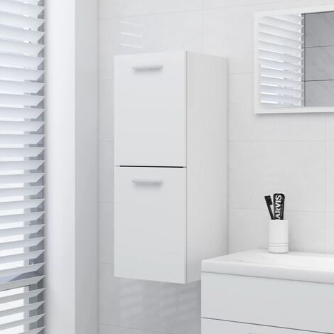 EASYCOMFORT Mobiletto Bagno Pensile con Specchiera e Ripiani Regolabili,  54x15x55cm - Bianco