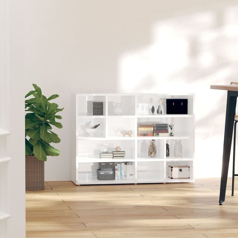 

Armario auxiliar de aglomerado blanco brillante 97x32x72 cm - Blanco - Youthup