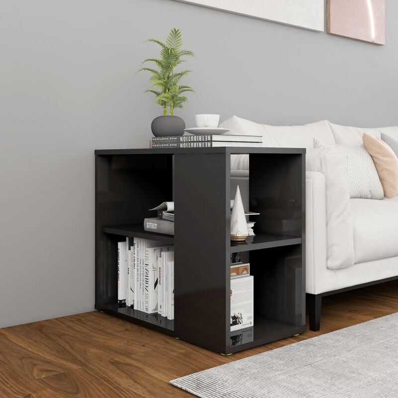 

YOUTHUP Armario auxiliar de aglomerado gris brillante 60x30x50 cm - Gris
