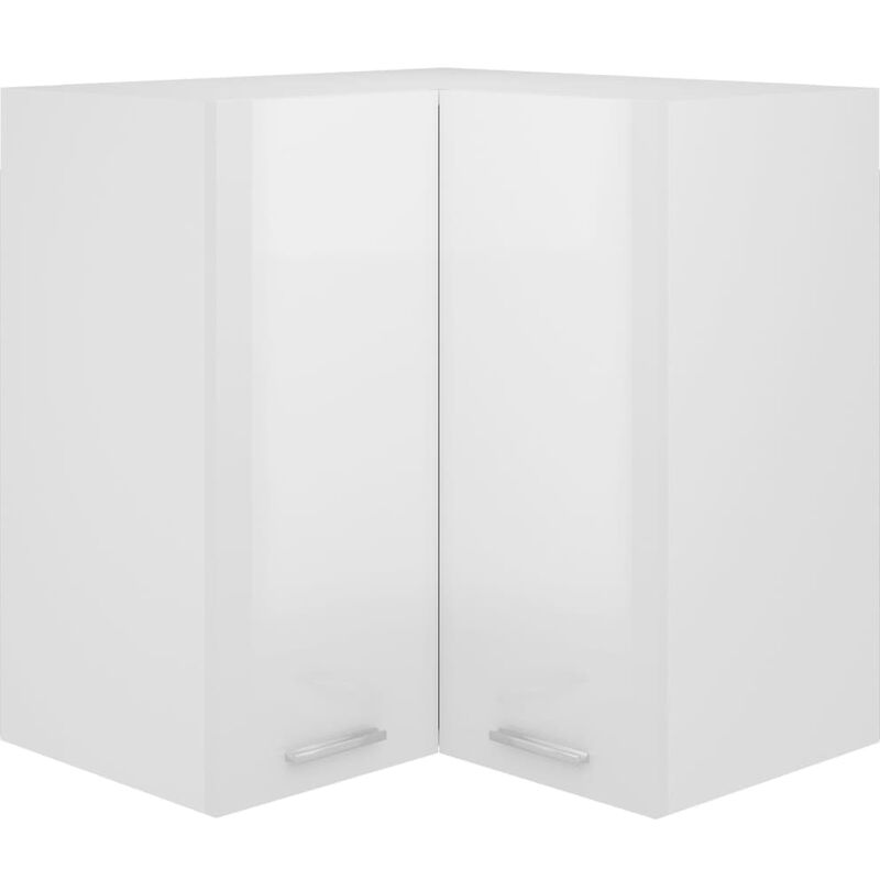 

Armario colgante esquina aglomerado blanco brillante 57x57x60 cm - Blanco - Youthup