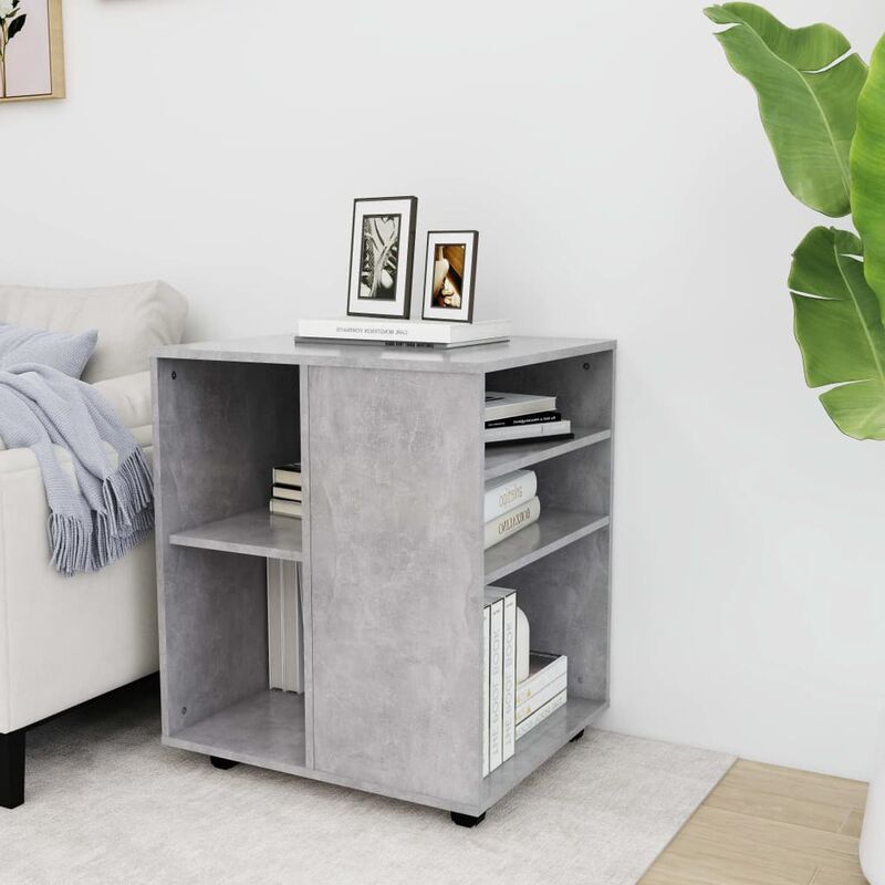 

Armario con ruedas de aglomerado gris hormigón 60x53x72 cm - Gris - Youthup